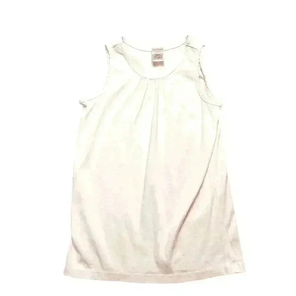 🦩Hanna Andersson Girls White Tank Top Size 12 Sleeveless Casual - Picture 1 of 4